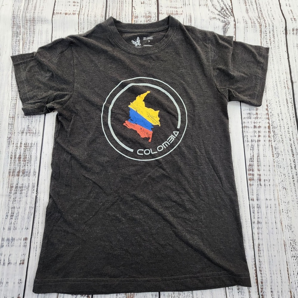 Columbia Country Map Black Short Sleeve T-Shirt Adult S